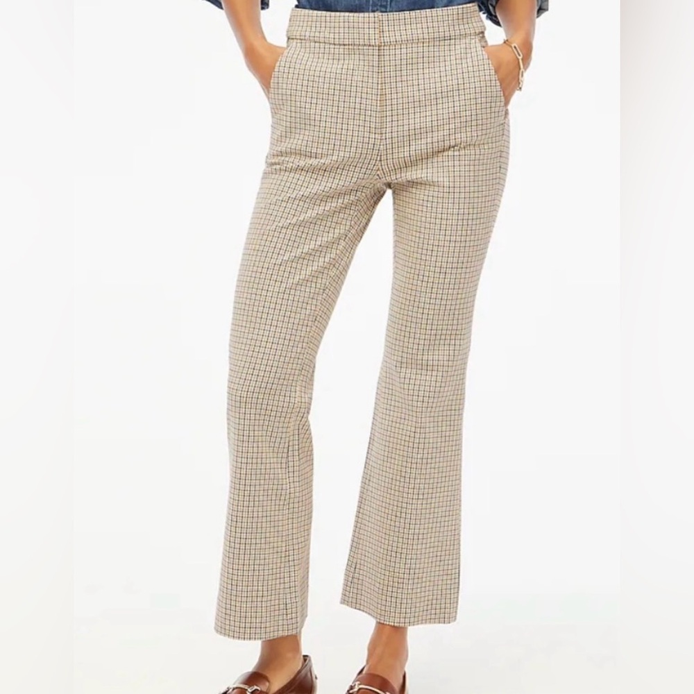 J. Crew Kelsey Gold/Navy Check Pant